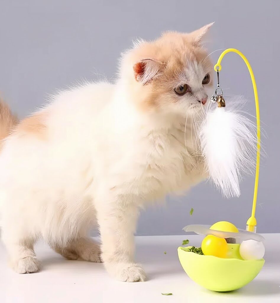Cat Toy Tumbler Cat Funny Stick Cat Self-Hei Funny Catnip Ball Kitten Toy Cat Turntable Cat Funny Artifact